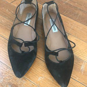 Steve Madden Black Suede Flats 6.5